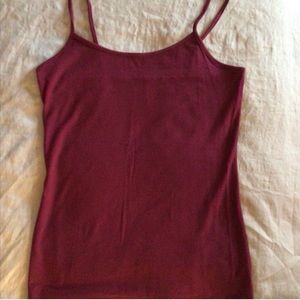 NWOT No Boundaries Women’s Rib Cami Strap Tank Top, Burgundy, M